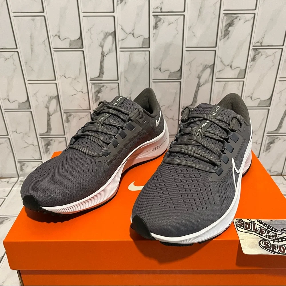 New Nike Air Zoom Pegasus 38 Grey White Running Training Gym Shoes Workout Women